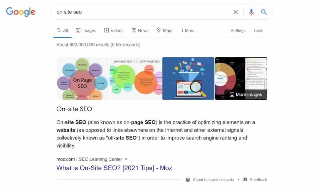 Image results Onsite SEO