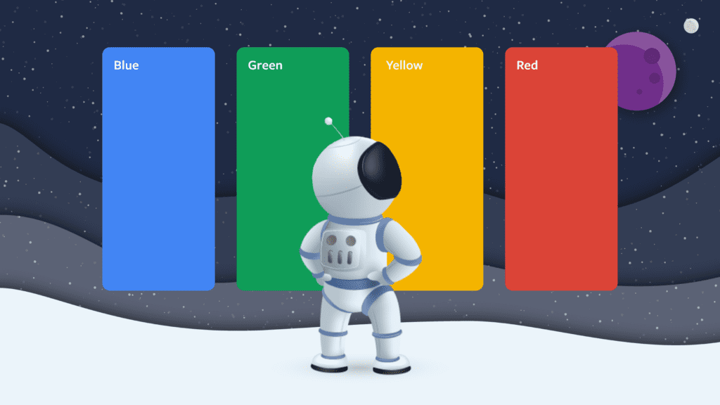 Google colour palette - colours in design